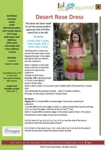 Kids Squared Desert Rose Dress